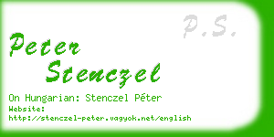 peter stenczel business card